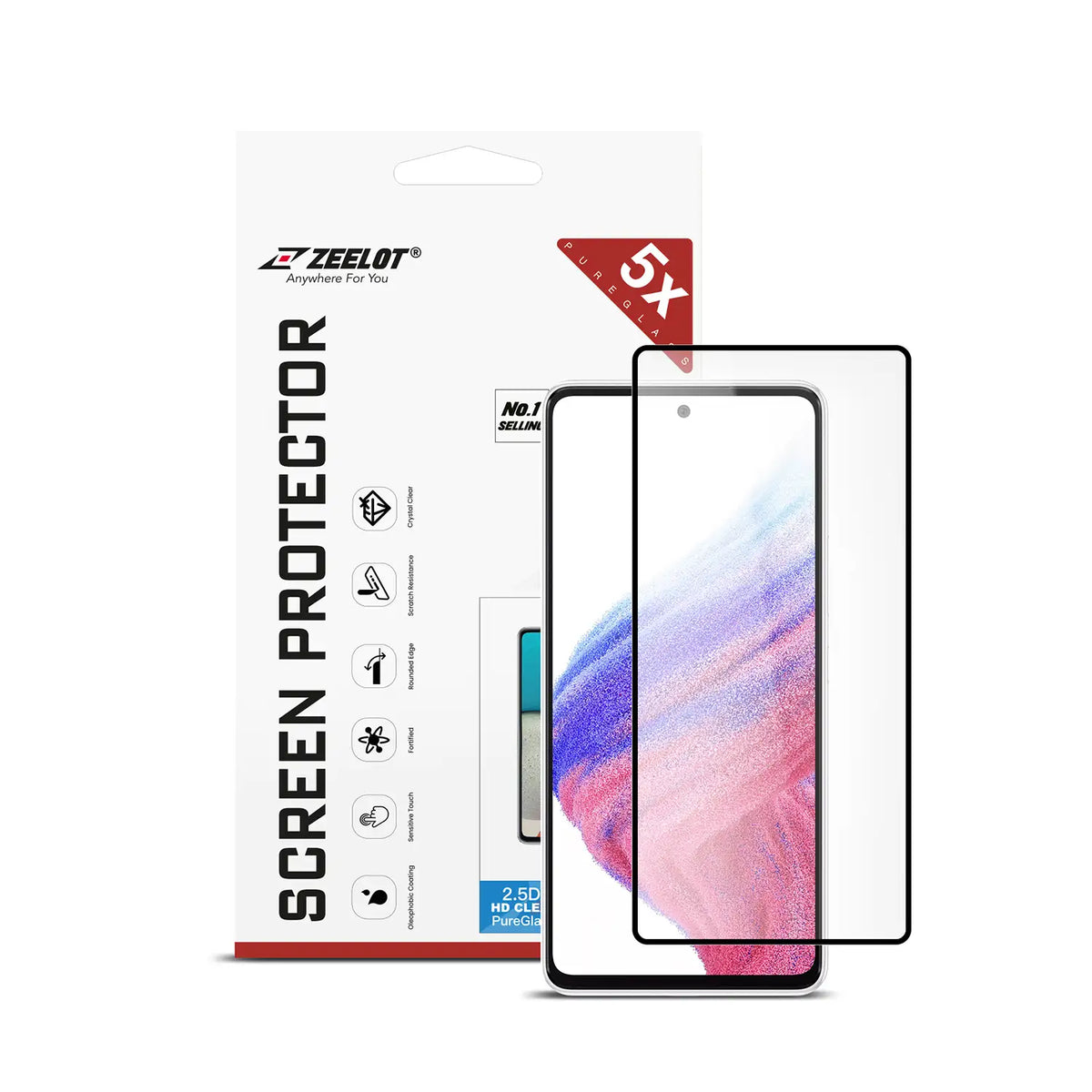 ZEELOT SOLIDsleek 2.5D+ Tempered Glass Screen Protector for iPhone 15  Series, Anywhere For You