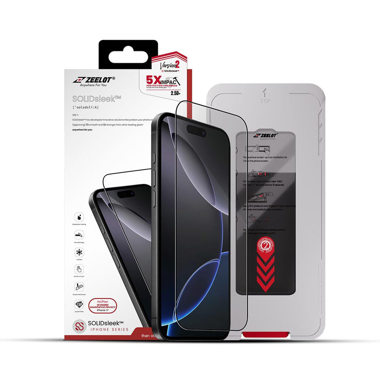 ZEELOT SOLIDsleek V2 (2.5D+) for iPhone 17 Series (with EasyFit Installation Kit) - Anywhere For You | Zeelot®