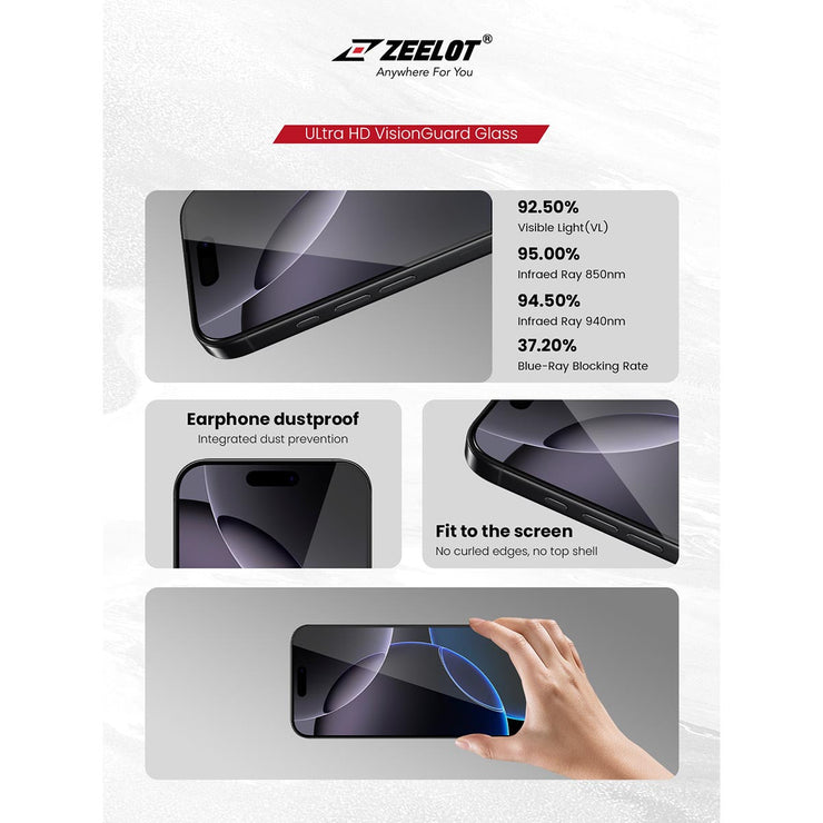 ZEELOT SOLIDsleek V2 (2.5D+) for iPhone 17 Series (with EasyFit Installation Kit) - Anywhere For You | Zeelot®