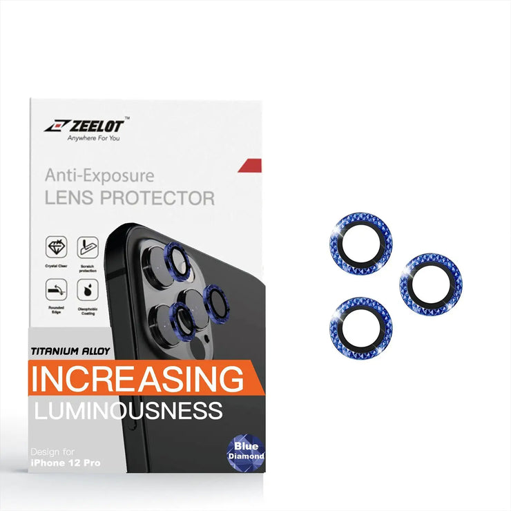 ZEELOT Titanium Steel Diamond Design with Lens Protector for iPhone 12 Pro Max 6.7"/iPhone 12 Pro 6.1" (Three Cameras) - Anywhere For You | Zeelot®