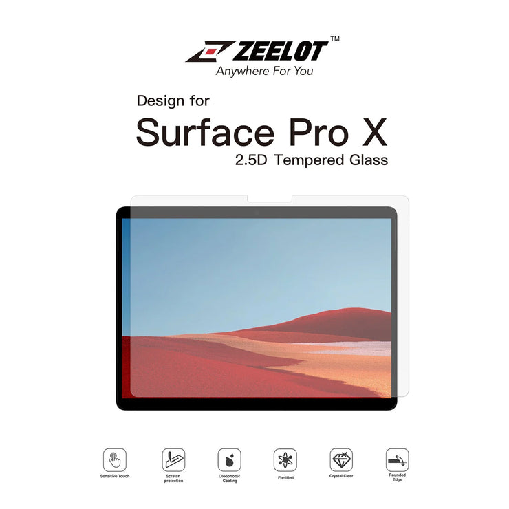 ZEELOT PureGlass 2.5D Tempered Glass Screen Protector for Microsoft Surface Pro 8/ Pro X - Anywhere For You | Zeelot®