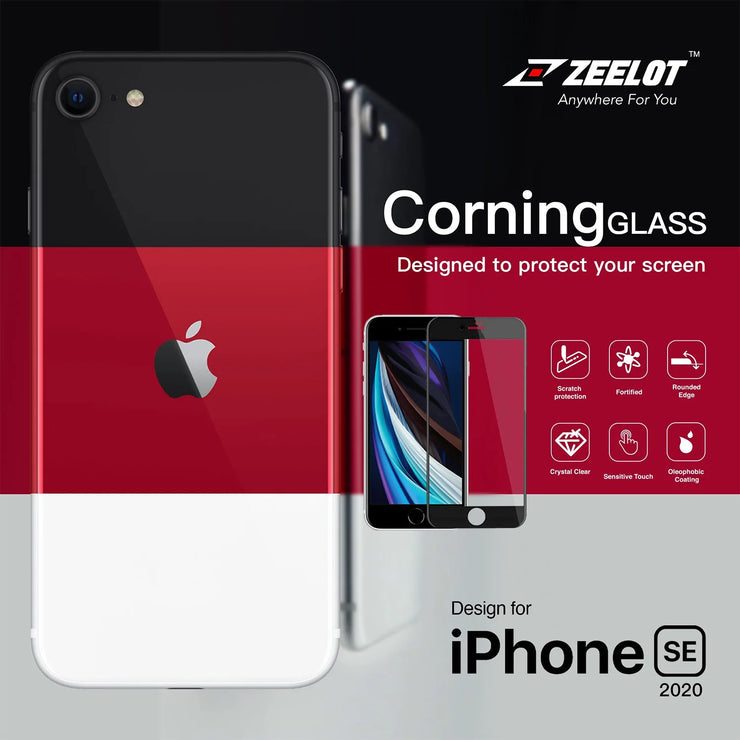 ZEELOT PureGlass 2.5D Tempered Glass Screen Protector for iPhone SE 2nd Generation - Anywhere For You | Zeelot®