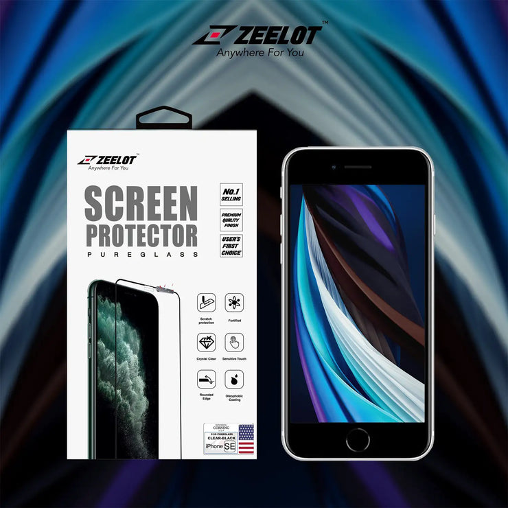 ZEELOT PureGlass 2.5D Tempered Glass Screen Protector for iPhone SE 2nd Generation - Anywhere For You | Zeelot®