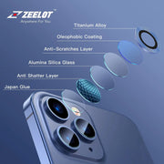 ZEELOT Titanium Steel Diamond Design with Lens Protector for iPhone 12 6.1"/12 Mini 5.4"/iPhone 11 6.1" (Two Cameras) - Anywhere For You | Zeelot®