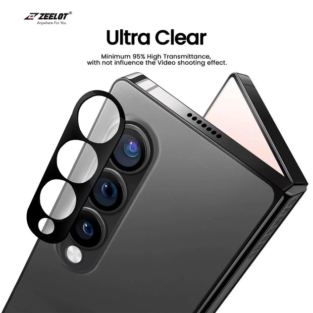 ZEELOT Integrated Camera Lens Protector for Samsung Galaxy Z Fold 3, Black - Anywhere For You | Zeelot®