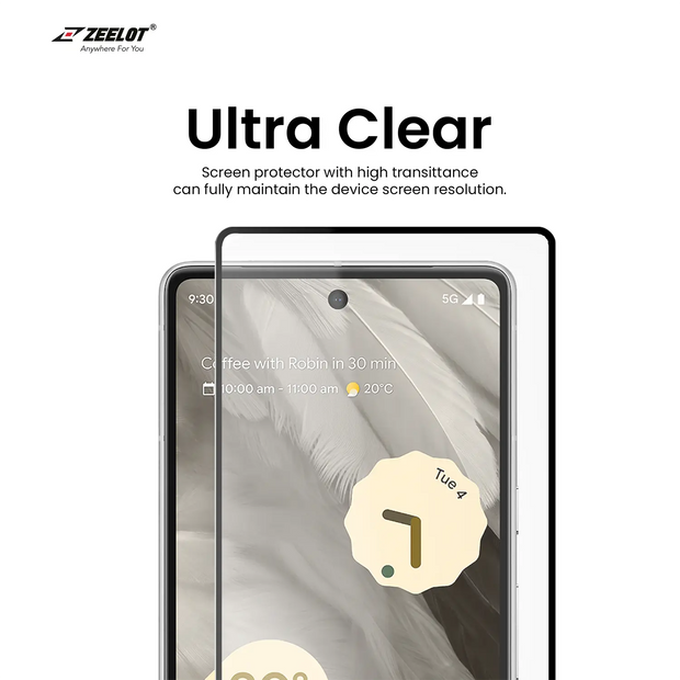 ZEELOT PureGlass 2.5D Tempered Glass Screen Protector for Google Pixel 7 - Anywhere For You | Zeelot®