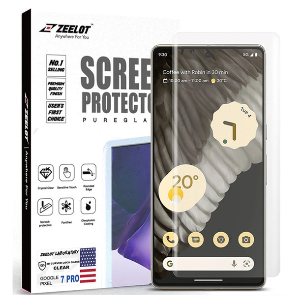 LOCA PureGlass | Tempered Glass Curved Screen Protector for Google Pixel 7 Pro - Anywhere For You | Zeelot®