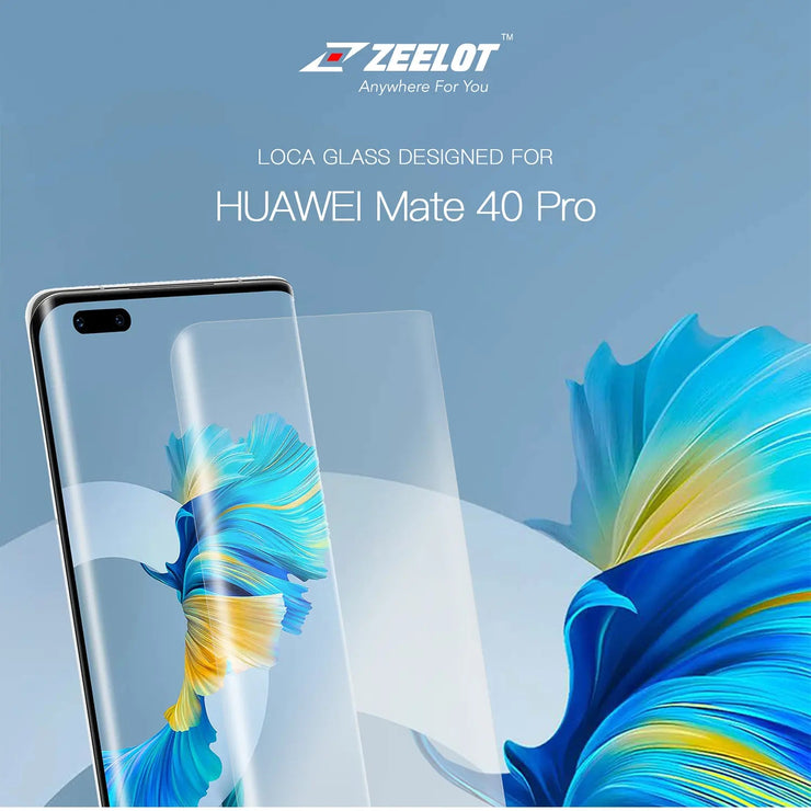 LOCA PureGlass | Tempered Glass Curved Screen Protector for Huawei Mate 40 Pro, Clear - Anywhere For You | Zeelot®