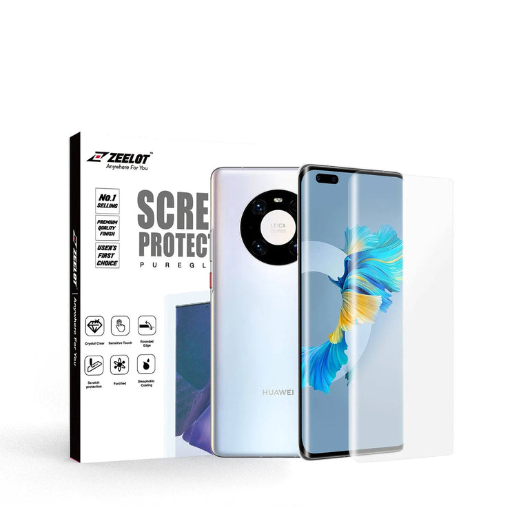 LOCA PureGlass | Tempered Glass Curved Screen Protector for Huawei Mate 40 Pro, Clear - Anywhere For You | Zeelot®
