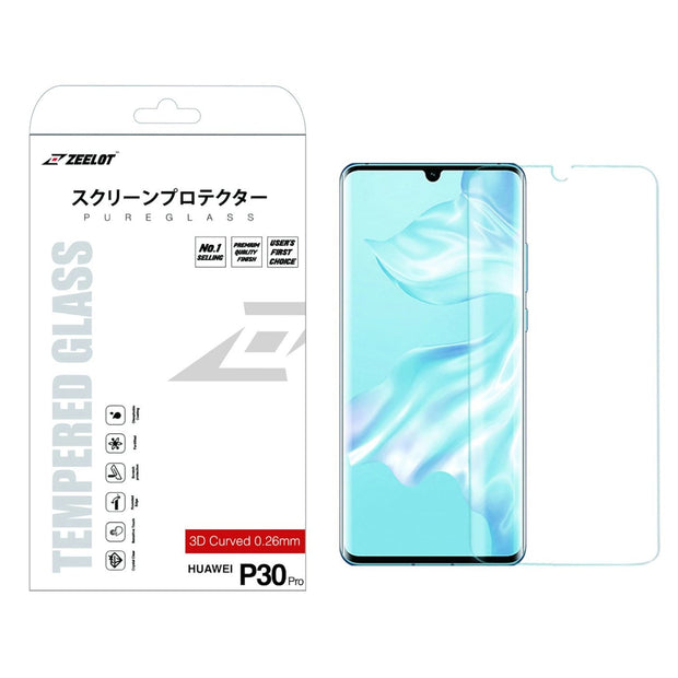LOCA PureGlass | Tempered Glass Curved Screen Protector for Huawei P30 Pro (2019), Clear - Anywhere For You | Zeelot®