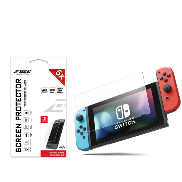 PureGlass | Tempered Glass Screen Protector for Nintendo Switch, Clear - Anywhere For You | Zeelot®