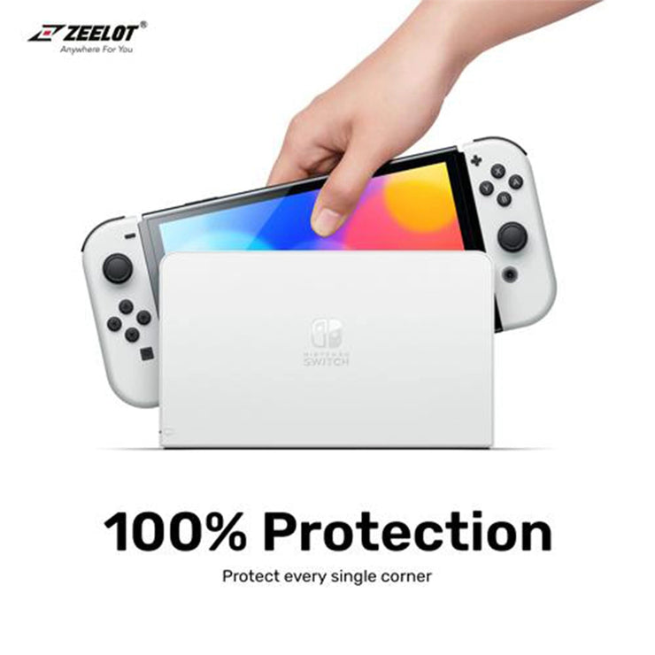 PureGlass | Tempered Glass Screen Protector for Nintendo Switch OLED, Clear - Anywhere For You | Zeelot®