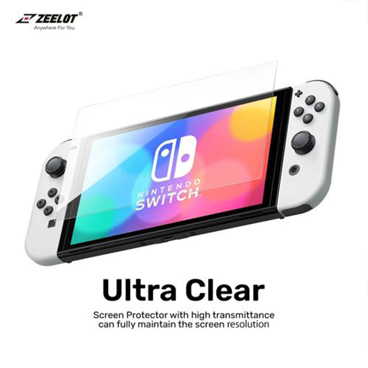 PureGlass | Tempered Glass Screen Protector for Nintendo Switch OLED, Clear - Anywhere For You | Zeelot®