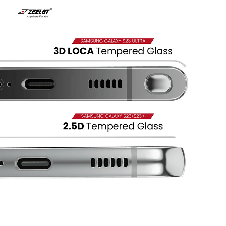 SOLIDsleek | LOCA Tempered Glass Screen Protector for Samsung Galaxy S23 Series - Anywhere For You | Zeelot®